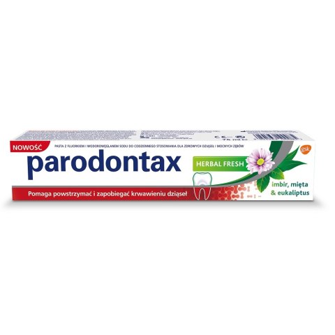 Herbal Fresh Toothpaste pasta do zębów przeciw krwawieniu dziąseł Imbir & Mięta & Eukaliptus 75ml Parodontax