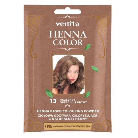 Henna Color ziołowa odżywka koloryzująca z naturalnej henny 13 Orzech Laskowy Venita
