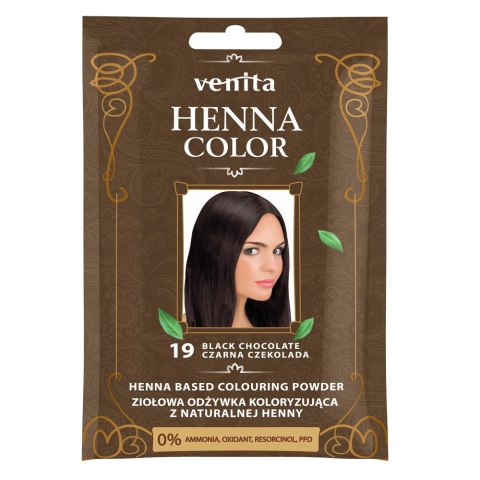 Henna Color ziołowa odżywka koloryzująca z naturalnej henny 19 Czarna Czekolada Venita