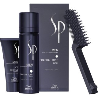 Wella Professionals SP Men Gradual Tone Black zestaw do stopniowej eliminacji siwizny pianka pigmentująca 60ml + łagodny szampon 30ml + szczoteczka