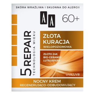 AA Technologia Wieku 5Repair 60+ Złota Kuracja nocny krem regenerująco-odbudowujący 50ml