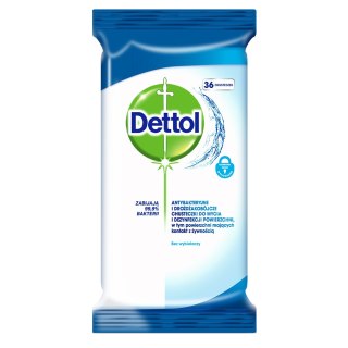 Dettol Dettol chusteczki do mycia i dezynfekcji powierzchni antybakteryjne i drożdżakobójcze 36 szt