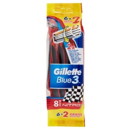 Gillette Blue 3 Nitro jednorazowe maszynki do golenia 6+2 szt.