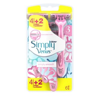 Simply Venus 3 jednorazowe maszynki do golenia dla kobiet 6szt. Gillette