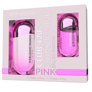 Linn Young Club 420 Pink Exclusive Women zestaw woda perfumowana spray 100ml + woda perfumowana spray 30ml