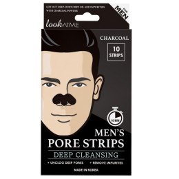 Look At Me Men's Pore Strips oczyszczające plastry na nos dla mężczyzn Charcoal 10szt.