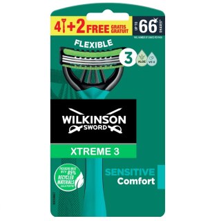 Xtreme3 Sensitive Comfort jednorazowe maszynki do golenia dla mężczyzn 6szt Wilkinson