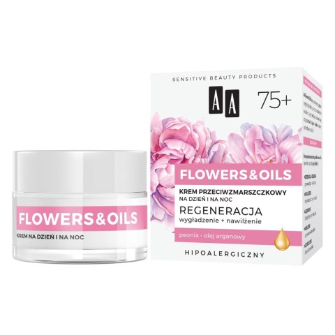 Flowers&Oils 75+ Odbudowa krem przeciwzmarszczkowy na dzień i noc 50ml AA