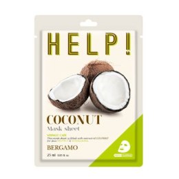 BERGAMO Help Sheet Mask maska do twarzy z Coconut 25ml