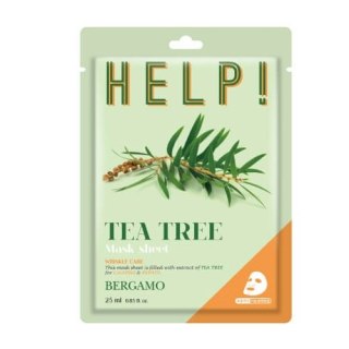 Help Sheet Mask maska do twarzy z Tea Tree 25ml BERGAMO