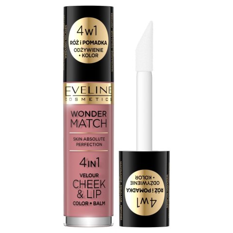 Wonder Match Velour Cheek&Lip róż i pomadka w płynie 02 4.5ml Eveline Cosmetics