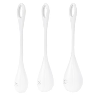 Satisfyer Yoni Power 1 zestaw kulek do treningu mięśni Kegla White