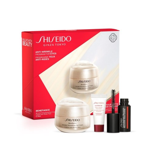 Shiseido Anti-Wrinkle Program For Eyes zestaw Benefiance Wrinkle Smoothing Eye Cream 15ml + Ultimune Power Infusing Concentrate 5ml + Con