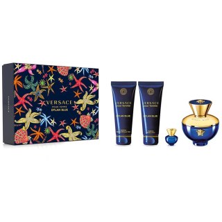 Versace Pour Femme Dylan Blue zestaw woda perfumowana spray 100ml + miniatura wody perfumowanej 5ml + żel pod prysznic 100ml + balsam do