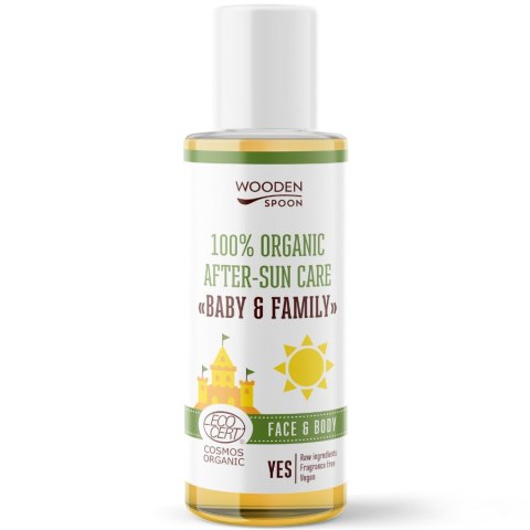 Baby & Family 100% Organic After-Sun Care naturalny olejek po opalaniu 100ml Wooden Spoon