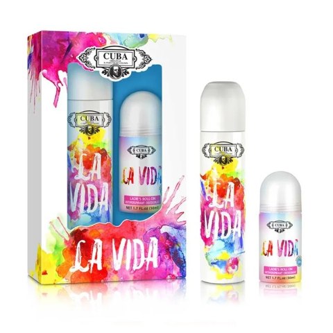 Cuba La Vida For Women zestaw woda perfumowana spray 100ml + dezodorant w kulce 50ml Cuba Original