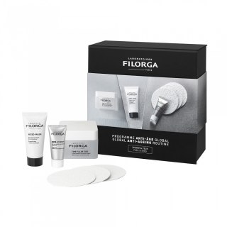 Global Anti-Ageing Routine zestaw Time-Filler Eyes 15ml + NCEF-Intensive Serum 7ml + Meso-Mask 15ml + Cellulose Sponges