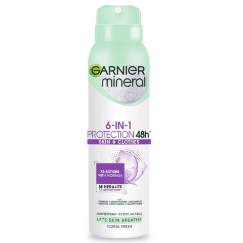 Mineral 6-in-1 Protection Floral Fresh antyperspirant spray 150ml Garnier