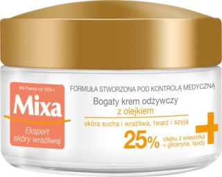 MIXA Bogaty krem odżywczy z olejkiem do skóry wrażliwej i suchej 50ml