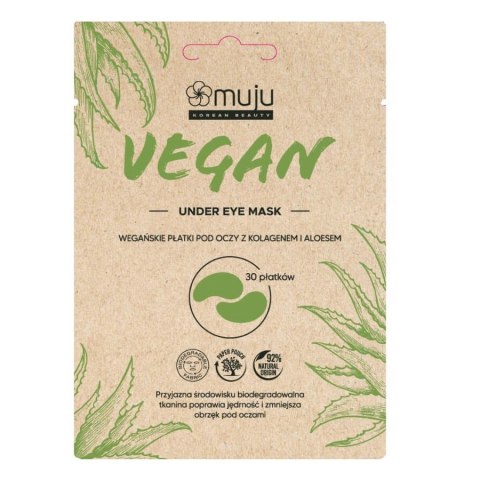 MUJU Vegan Under Eye Mask wegańskie płatki pod oczy z kolagenem i aloesem 30szt