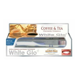 White Glo Coffee & Tea Drinkers Formula wybielająca pasta do zębów dla osób regularnie pijących kawę i herbatę 100ml + szczoteczka