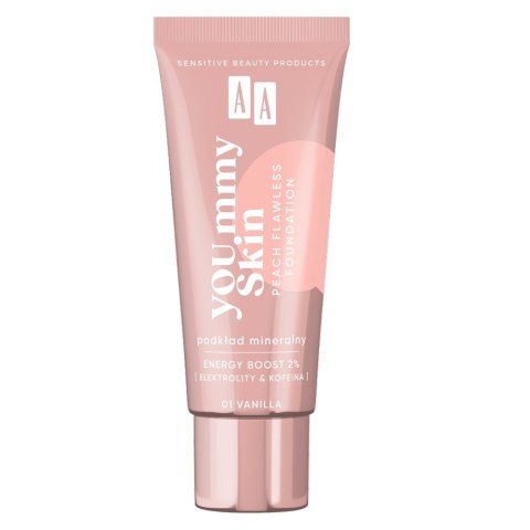 AA YOU.mmy Skin Peach Flawless Foundation podkład mineralny 01 Vanilla 30ml