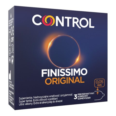 Finissimo Original bardzo cienkie prezerwatywy z naturalnego lateksu 3szt. Control