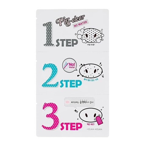 HOLIKA HOLIKA Pig-Clear Blackhead 3-Step Kit No Water zestaw plasterków do oczyszczania porów