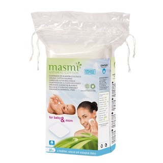 Masmi Natural Cotton kwadratowe płatki kosmetyczne z organicznej bawełny 60szt