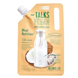 Missha Talks Vegan Squeeze Pocket Sleeping Mask nawilżająco-odżywcza maseczka całonocna dla skóry suchej Mega Nutritious 10g