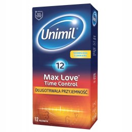 Unimil Max Love Time Control nawilżane lateksowe prezerwatywy 12szt