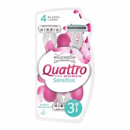 Wilkinson Quattro For Women Sensitive jednorazowe maszynki do golenia dla kobiet 3szt