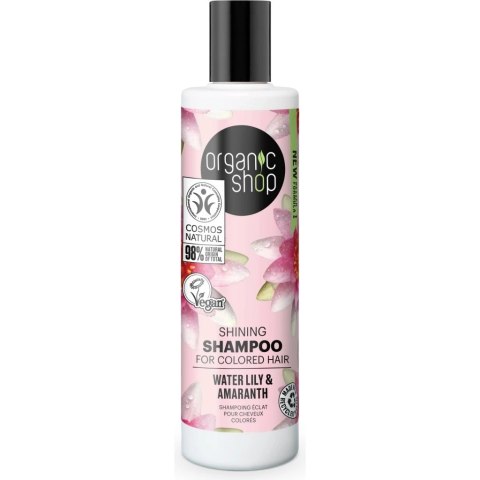 Shining Shampoo nabłyszczający szampon do włosów farbowanych Water Lily & Amaranth 280ml Organic Shop
