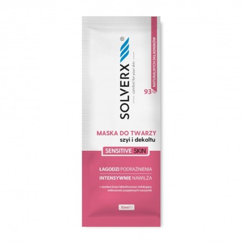 SOLVERX Sensitive Skin maska łagodząca do twarzy skóra wrażliwa i naczynkowa 10ml SOLVERX Sensitive Skin maska łagodząca do twarzy skóra wrażliwa i naczynkowa 10ml