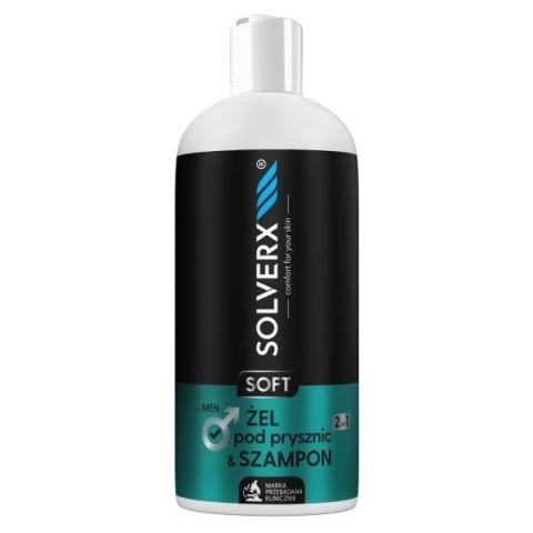 SOLVERX Soft żel pod prysznic i szampon 2w1 dla mężczyzn 400ml SOLVERX Soft żel pod prysznic i szampon 2w1 dla mężczyzn 400ml