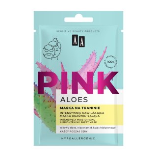 Aloes Pink intensywnie nawilżająca maska rozświetlająca na tkaninie 18ml AA