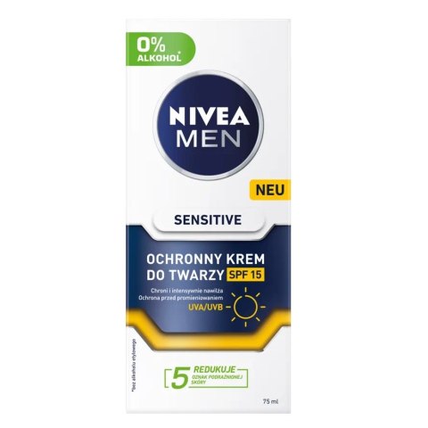 Men Sensitive ochronny krem do twarzy SPF15 75ml Nivea