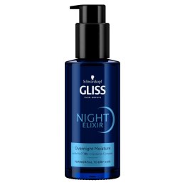 Night Elixir Moisture nawilżająca kuracja na noc bez spłukiwania do włosów normalnych i suchych 100ml Gliss