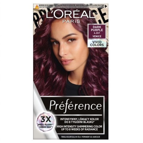 Preference Vivid Colors trwała farba do włosów 4.261 Dark Purple L'Oreal Paris
