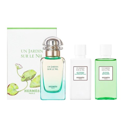 Un Jardin Sur Le Nil zestaw woda toaletowa spray 50ml + balsam do ciała 40ml + żel pod prysznic 40ml Hermes