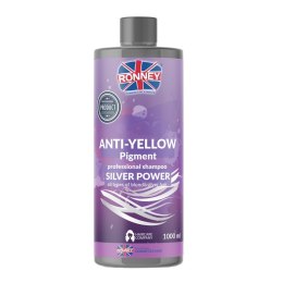Anti-Yellow Silver Power Professional Shampoo szampon do włosów blond rozjaśnianych i siwych 1000ml Ronney