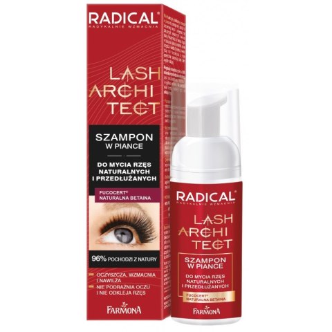 Radical Lash Architect szampon w piance do mycia rzęs naturalnych i przedłużanych 50ml Farmona