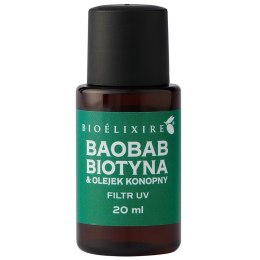 Silikonowe serum do włosów Baobab + Biotyna & Olejek Konopny 20ml BIOELIXIRE