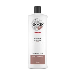 NIOXIN System 3 Cleanser Shampoo oczyszczający szampon do włosów farbowanych lekko przerzedzonych 1000ml