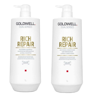 Zestaw do włosów zniszczonych szampon 1l + odżywka 1l Rich Repair Goldwell