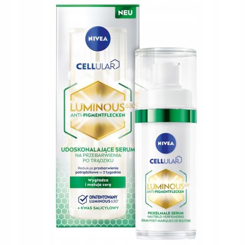 Nivea Cellular Luminous 630® udoskonalające serum na przebarwienia po trądziku 30ml Nivea Cellular Luminous 630® udoskonalające serum na przebarwienia po trądziku 30ml