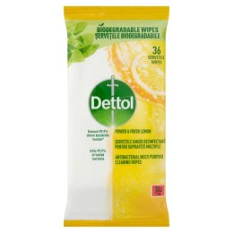 Power & Fresh chusteczki antybakteryjne do dezynfekcji i czyszczenia Cytryna 36szt Dettol
