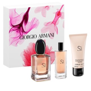 Si zestaw woda perfumowana spray 50ml + woda perfumowana spray 15ml + balsam do ciała 50ml Giorgio Armani