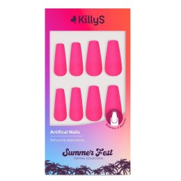Summer Fest sztuczne paznokcie Coffin Pink Luminous 24szt. KillyS