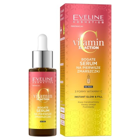 Eveline Cosmetics Vitamin C 3x Action bogate serum na pierwsze zmarszczki 30ml Eveline Cosmetics Vitamin C 3x Action bogate serum na pierwsze zmarszczki 30ml